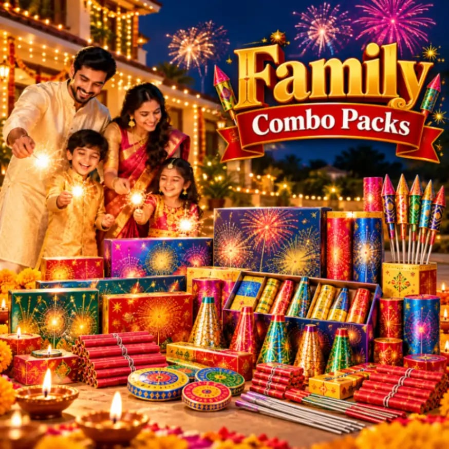 Premium Diwali firecrackers arranged for a festive celebration